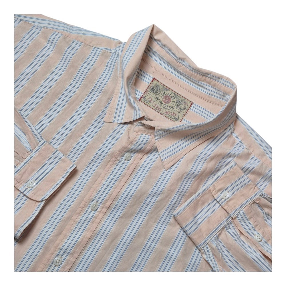 Polo Jeans Co Men's 4XT Long Sleeve‎ Button Up Striped Shirt Big Tall Y2K